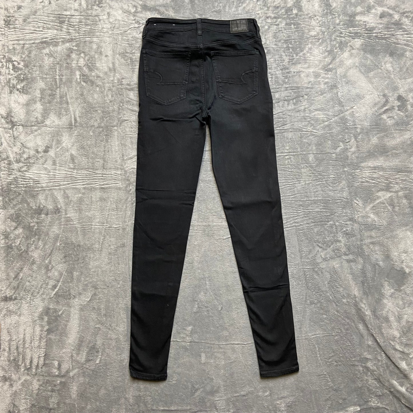 American Eagle Super Stretch Hi-Rise Jegging Women's Sz X Black Denim Button-Fly