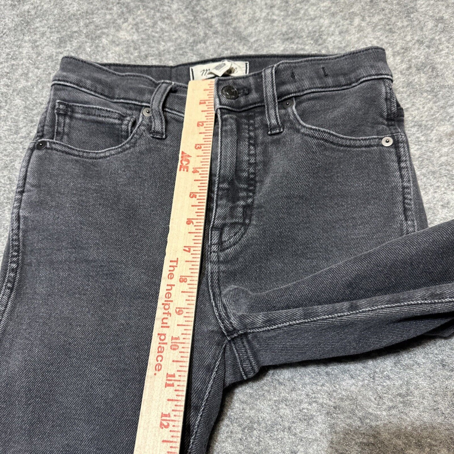 Madewell 10" High Rise Skinny Jeans Women's Size 26 Dark Gray Black Denim