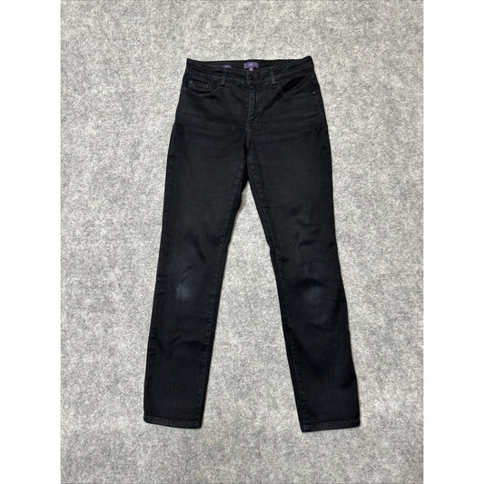 NYDJ Alina Women's Leggings Size 8 Black Dark Wash Denim