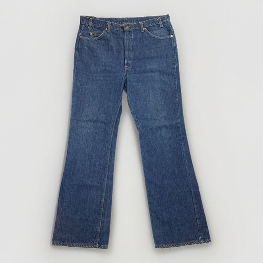 Vintage Levi's 517 Orange Tab Jeans Men's Size 40x34 Dark Blue Denim