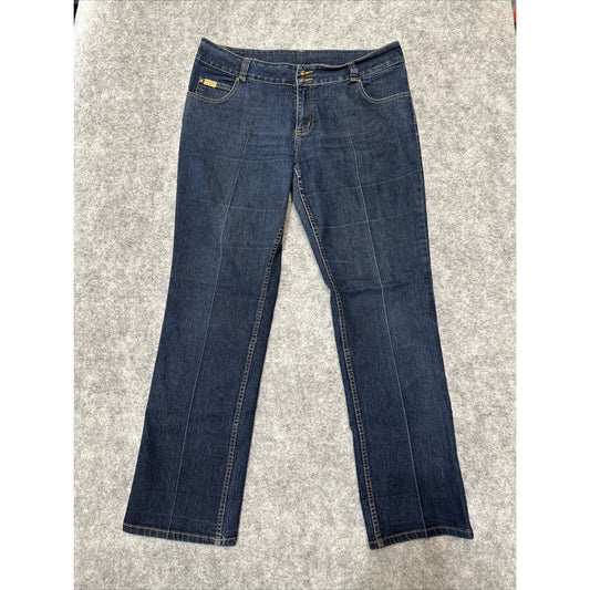 Fubu Women's Straight Leg Jeans Size 15/16 Blue Dark Denim