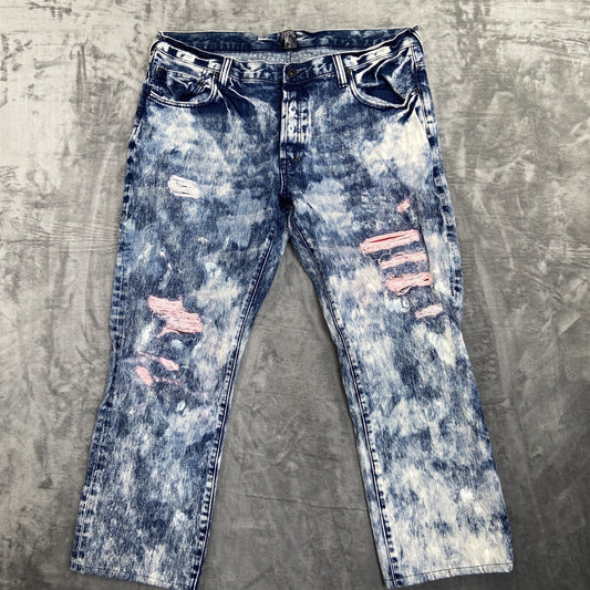 PRPS Distressed Straight Jeans Men's Size 40 Blue Denim