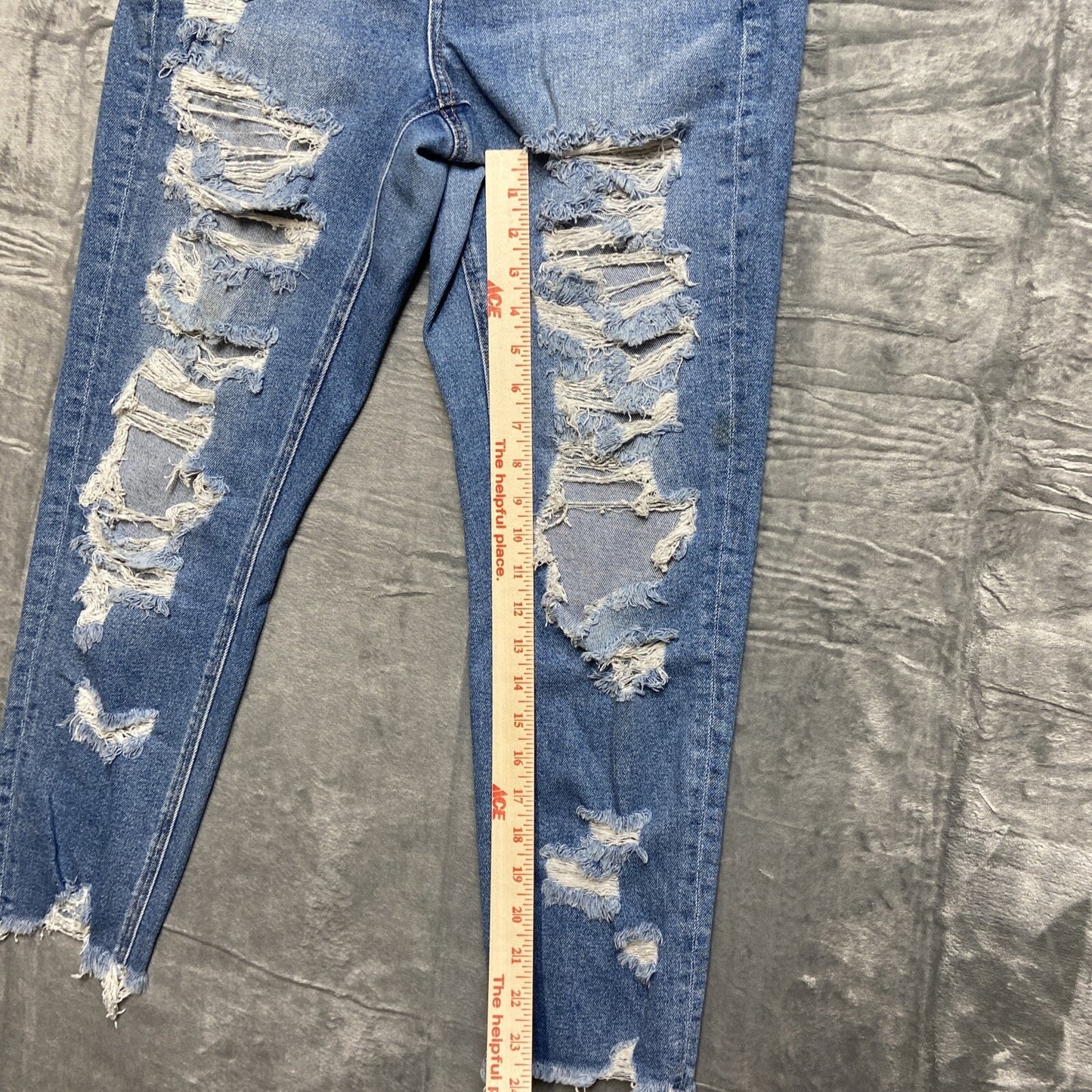 American Eagle Stretch Distressed Mom Jeans Women's Size 8R Blue