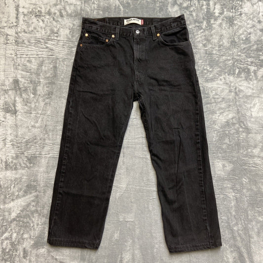 Vintage Levi's 505 Regular Fit Jeans Men's Size 36x30 Black Denim Hemmed*