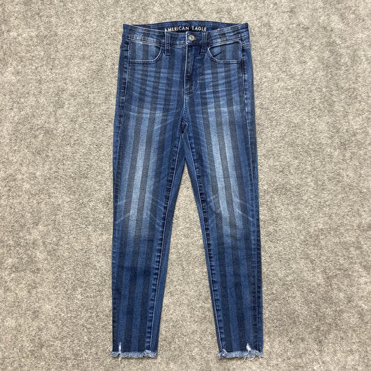 American Eagle Next Level Stretch Super Hi Rise Jegging Crop Size 2 Short Stripe
