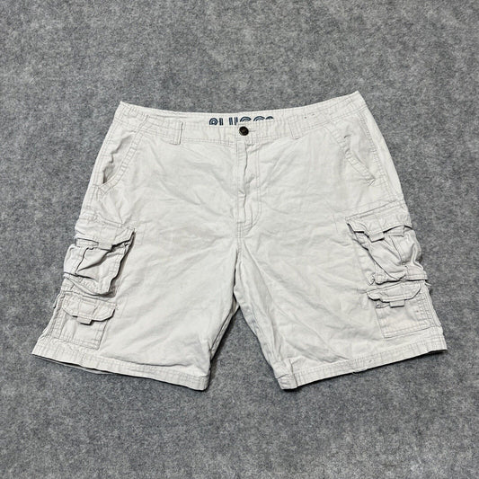Vintage PLUGG Men's Cargo Shorts Size 38 Beige Light Wash Shorts
