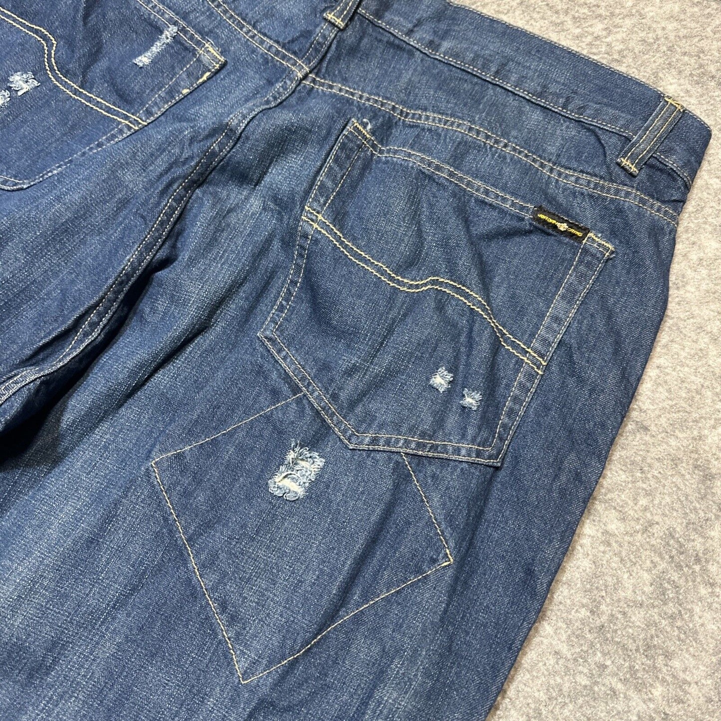 Vintage Jordan Craig Distressed Relaxed Straight Jeans Men's 44x34 Blue Denim