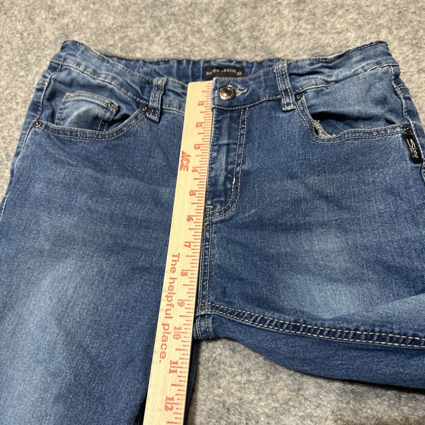 Silver Jeans Zane Youth Boys Adjustable Waist Jeans Sz 12 Blue Med Wash Denim