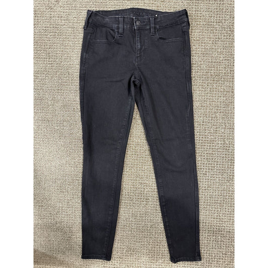 American Eagle Jeans Women's Size 4R Mid Rise Next Level Stretch Black Jeans