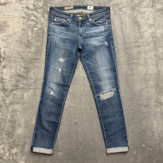 Adriano Goldschmied The Stilt Roll Up Distressed Skinny Jeans Women's Sz 25 Blue