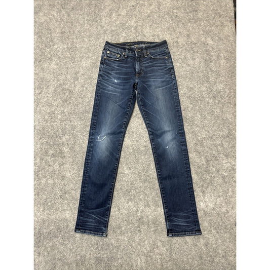 American Eagle Next Level Men's Stretch Distressed Jeans Size 28x32 Blue Denim