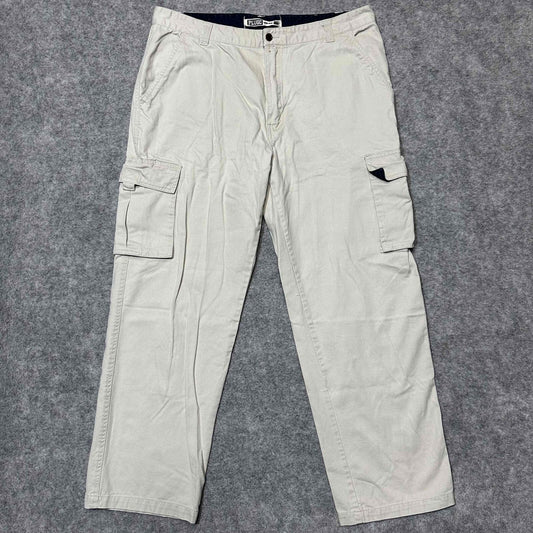 Plugg Men's Multiple Pockets Cargo Pants Size 36x30 Grey Light Wash Pants
