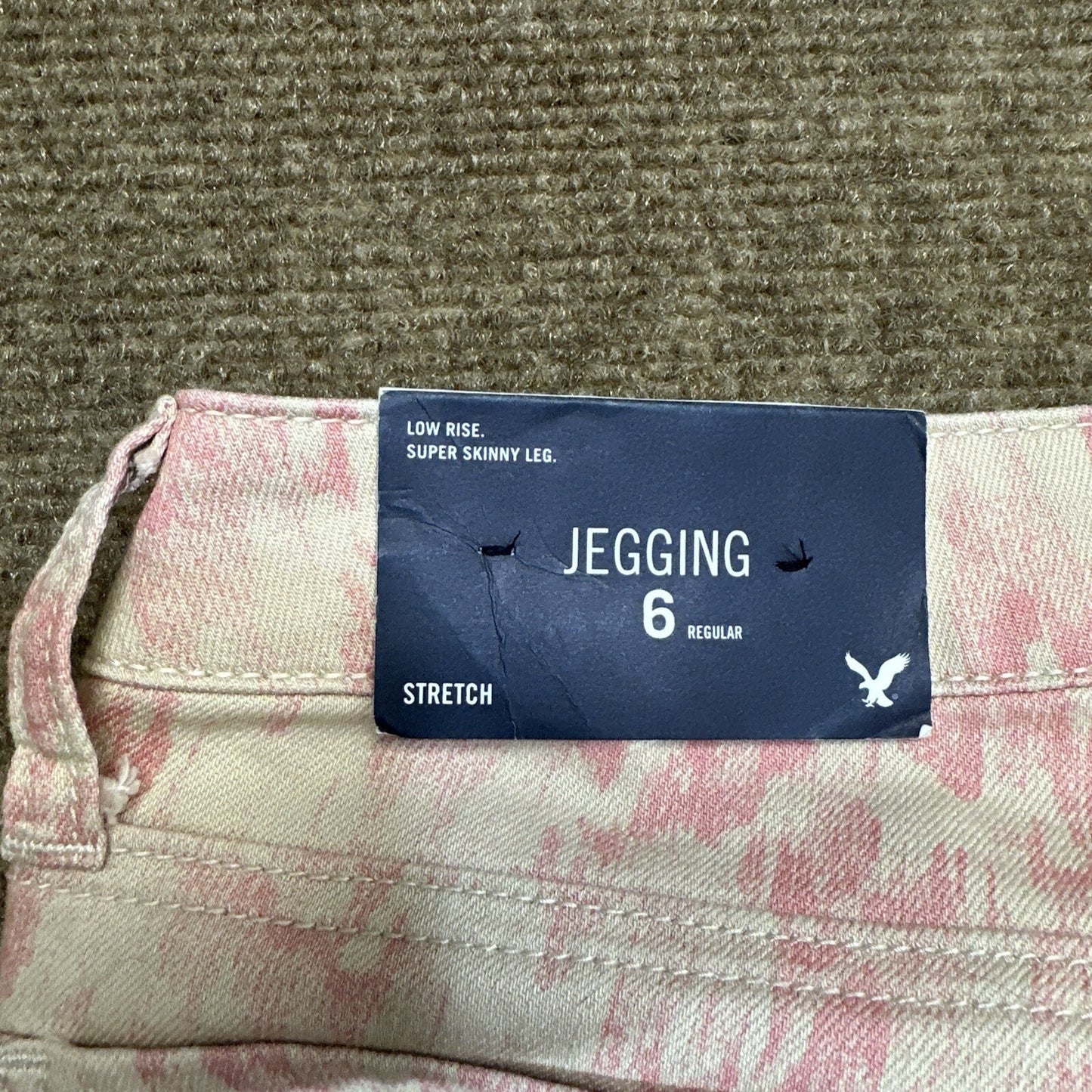 American Eagle Jegging Low Rise Skinny Stretch Womens Jeans Sz 6R Pink