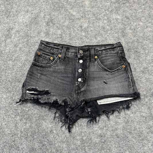 Levi's 501 XX Women's Cut-Off Jean Shorts Size W24 Black Dark Wash Denim
