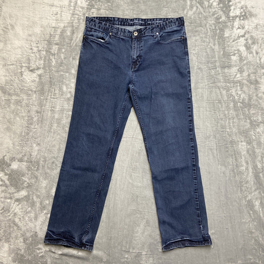Calvin Klein Straight Jeans Men's Size 38x32 Dark Wash Blue Denim
