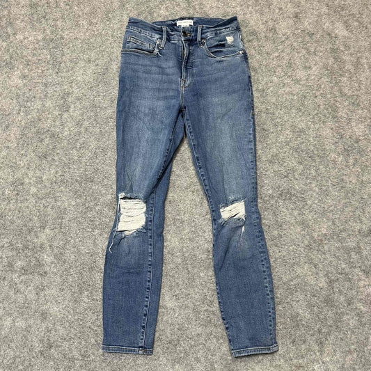 Good American Women's Distressed Skinny Jeans Size 0/25 Blue Denim