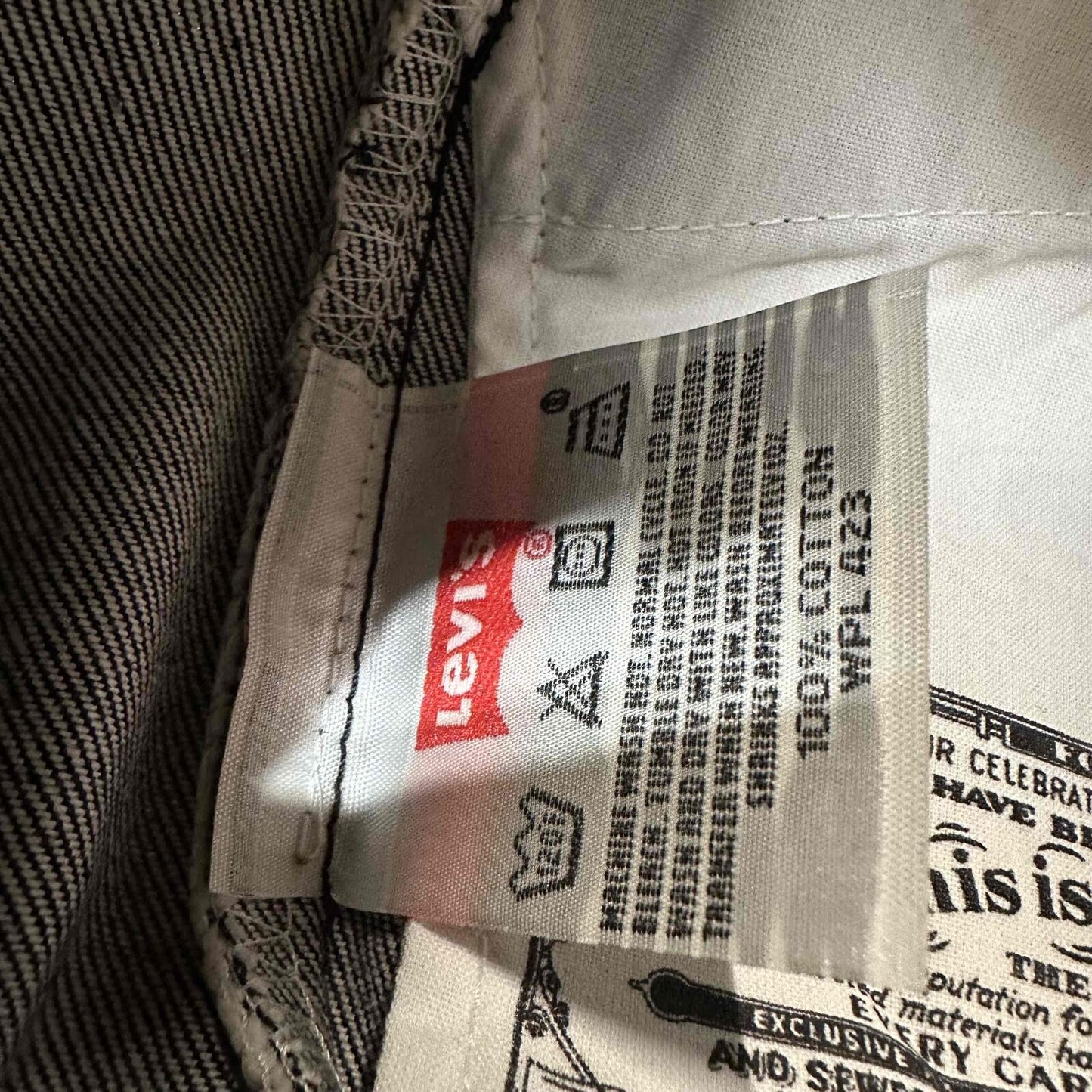 New Levis 501XX Original Shrink To Fit Men's Straight Jeans Size 48x34 Blue Dark