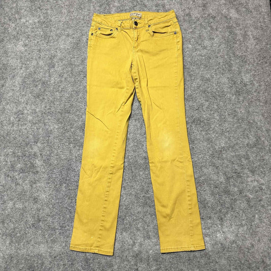 Earl Jean Women's Corduroy Straight Leg Pants Size 2 Yellow Medium Wash Pants