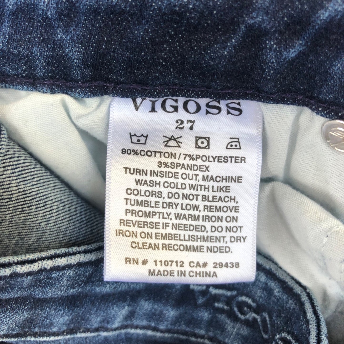 Vigoss Women's Ace Skinny Jeans Size 27 Blue Dark Wash