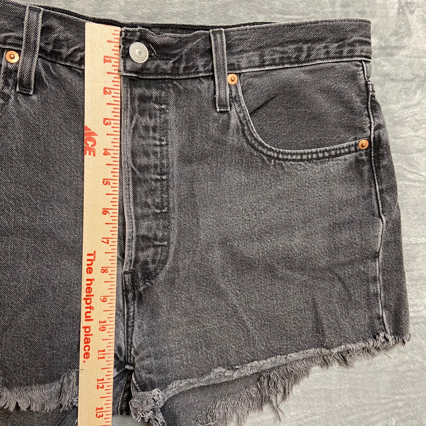 Levi's 501xx Cutoff Shorts Women's Size 31 Black Denim Button-Fly 100% Cotton