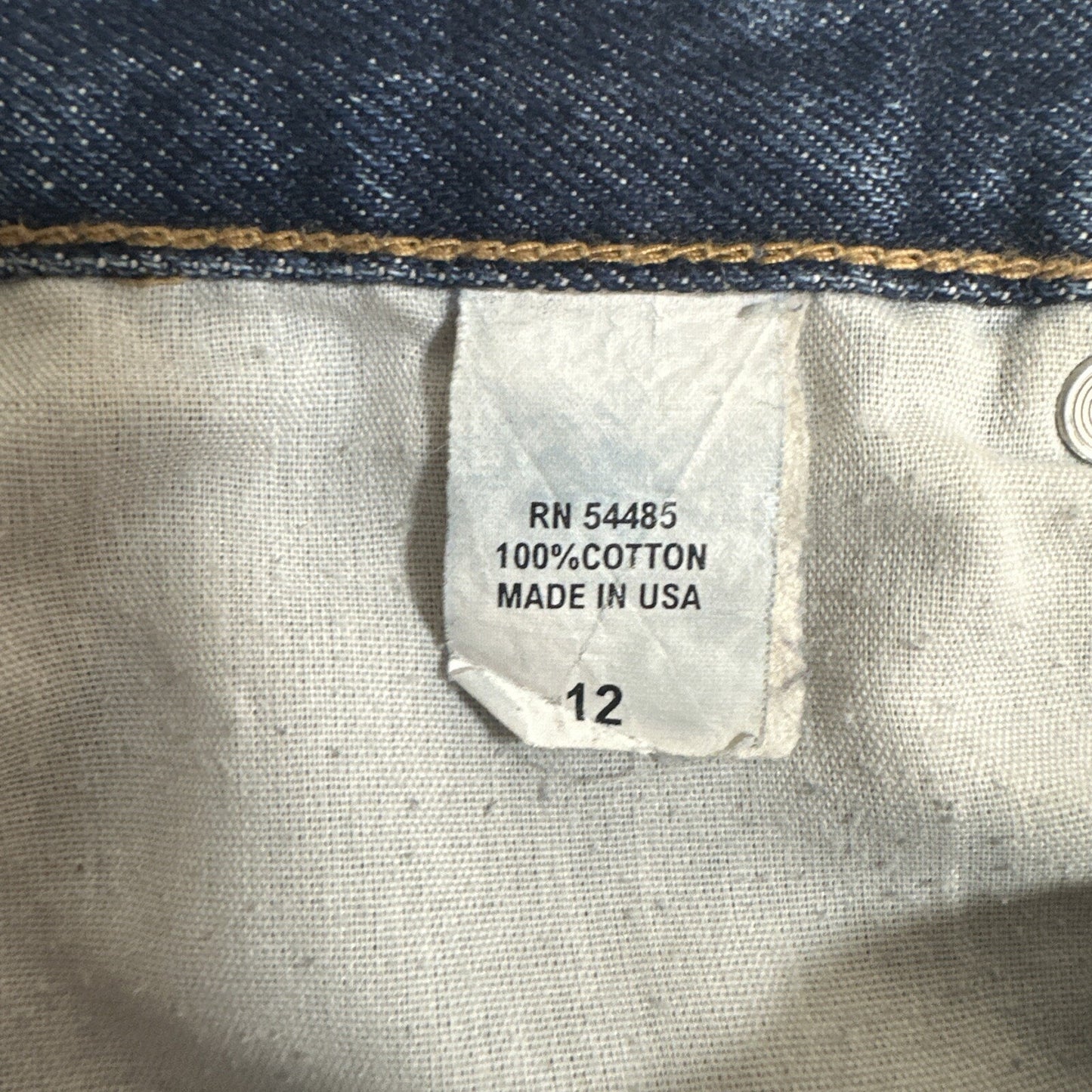 Vintage American Eagle AE Supply Dungarees Womens Jeans Size 12 Blue Dark Wash