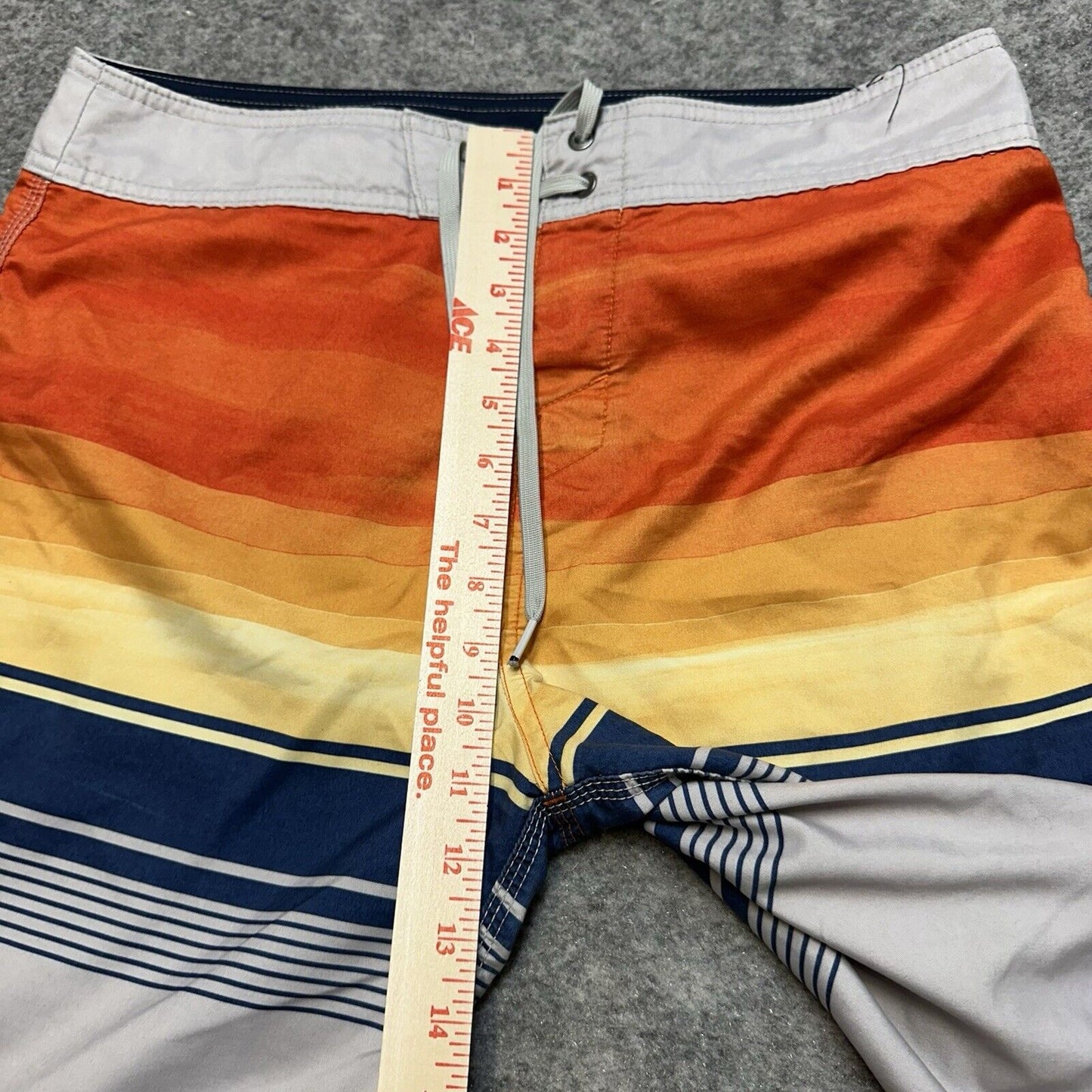 Oneill Board Shorts Men's Size 32 Orange Gray Sunset Swim Shorts