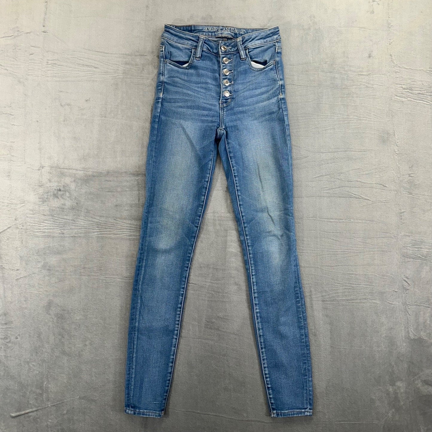 American Eagle Women's Super Hi-Rise Jegging Size 4 Light Blue Denim #1881