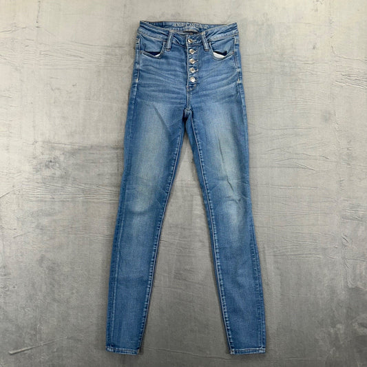 American Eagle Women's Super Hi-Rise Jegging Size 4 Light Blue Denim #1881
