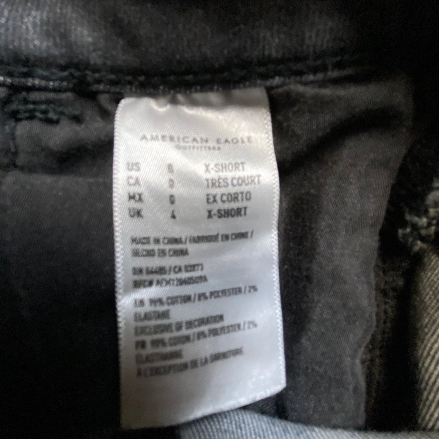 American Eagle Next Level Stretch Highest Rise Jegging Women Size 0XShort Black