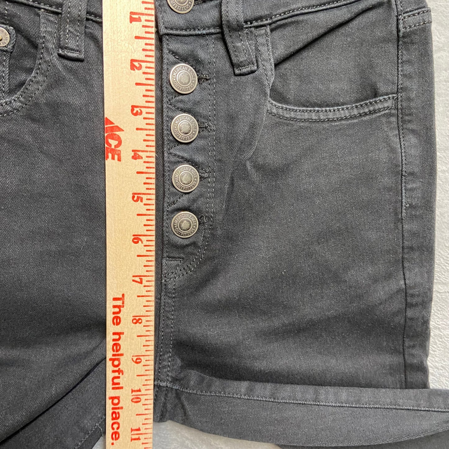 American Eagle Super Stretch Hi-Rise Jegging Women's Sz X Black Denim Button-Fly