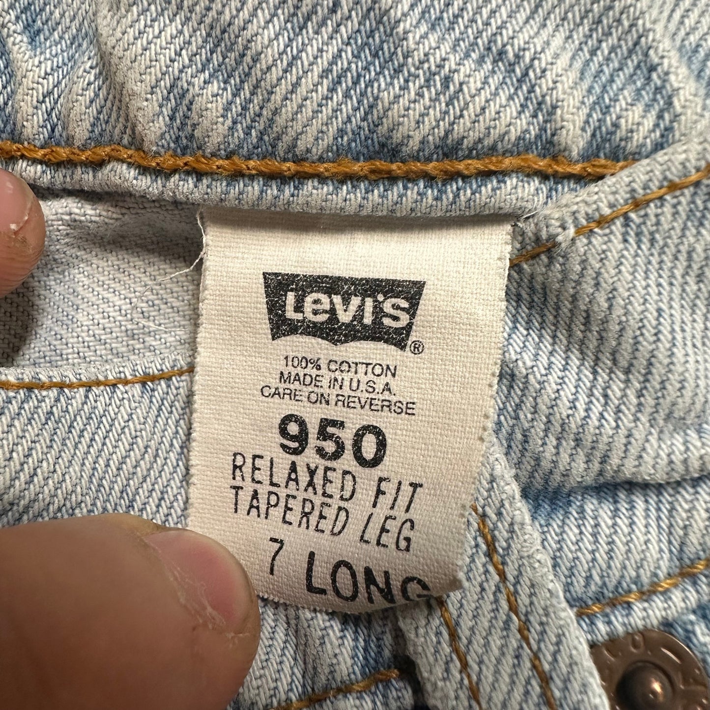 Levi's 950 Straight Jeans Women's Size 7 Long Blue Denim