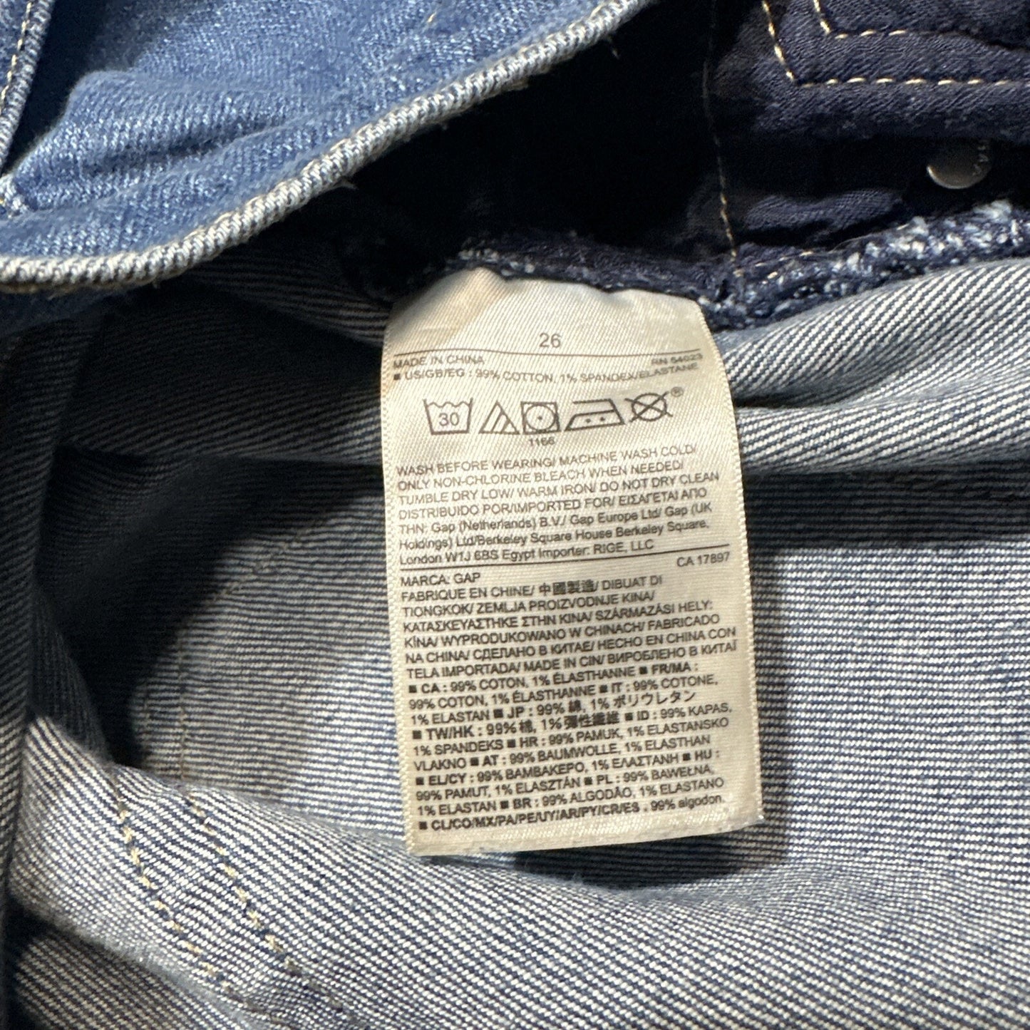 Gap 1969 Girlfriend Women's Straight Jeans Size 26 Blue Medium Wash Denim