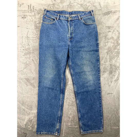 Vintage Savane Men's Straight Jeans 38x32 Blue Denim
