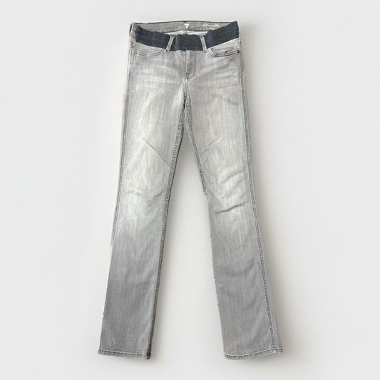 7 For All Mankind The Modern Straight Women's Pull On Jeans Size 26 Gray Denim