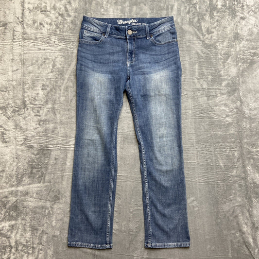 Wrangler Straight Leg Jeans Women’s Size 9x32 Light Blue Faded Denim