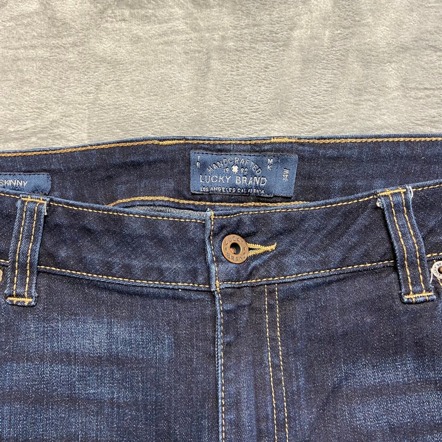 Lucky Brand Ginger Skinny Jeans Women's Size 14W Blue Denim Medium Wash Cropped