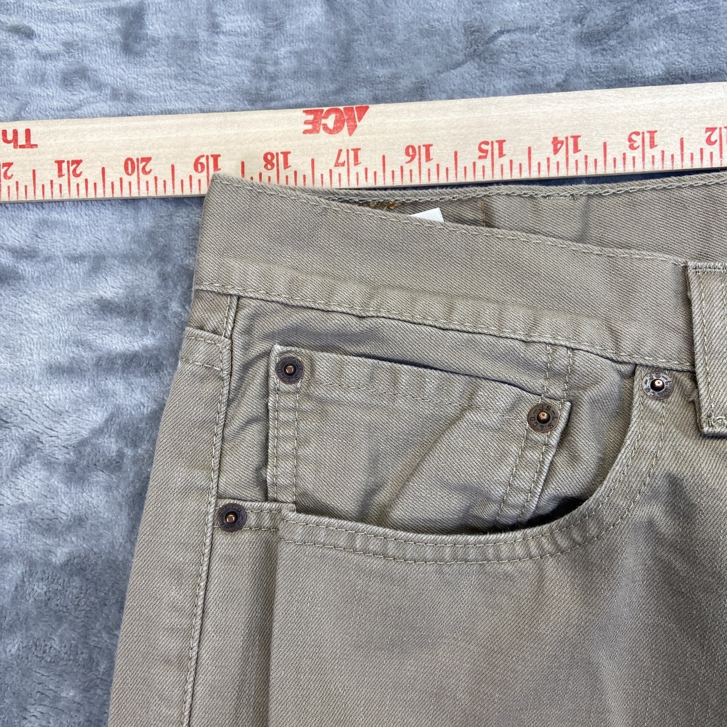 Levi's 505 Straight Jeans Men's Size 40x30 Taupe Brown Denim