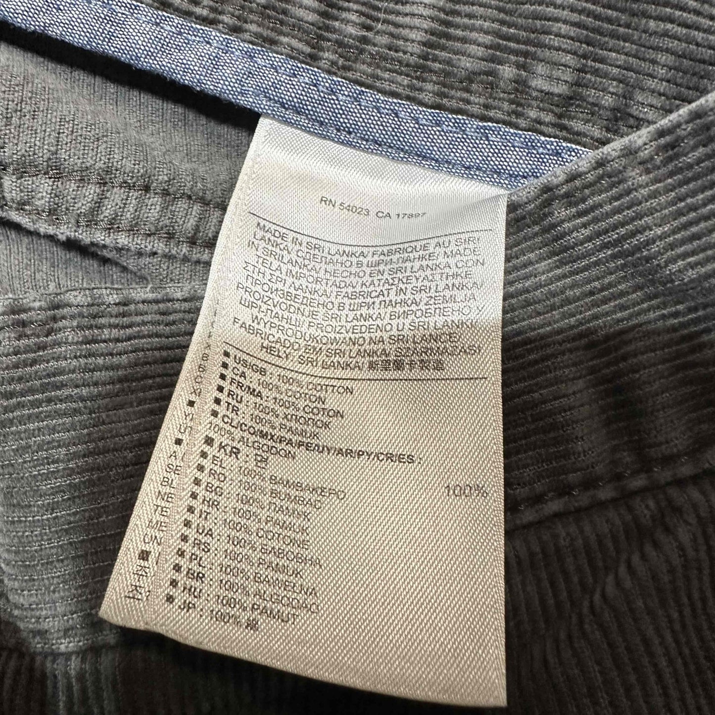 Banana Republic Pima Cotton Men's Corduroy Straight Jeans Size 31x32 Black Dark