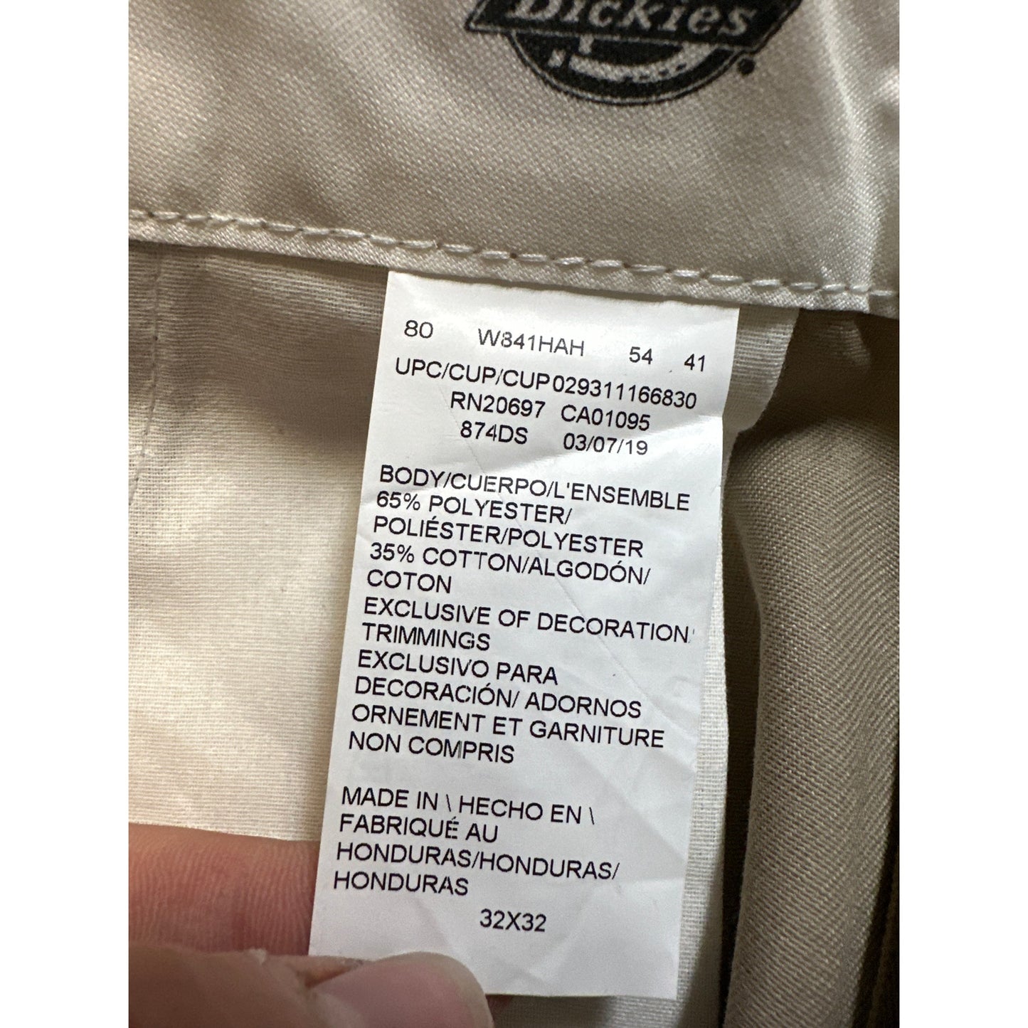 New Dickies 874 Original Fit Straight Leg Pants Men's Size 32x32 Tan Brown
