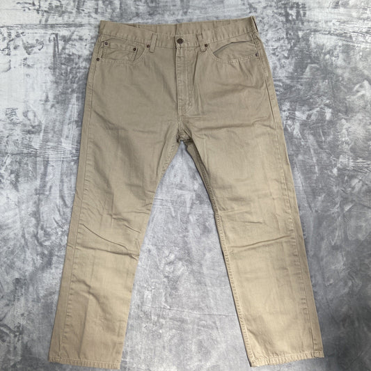 Levi's 505 Straight Jeans Men's Size 40x30 Taupe Brown Denim