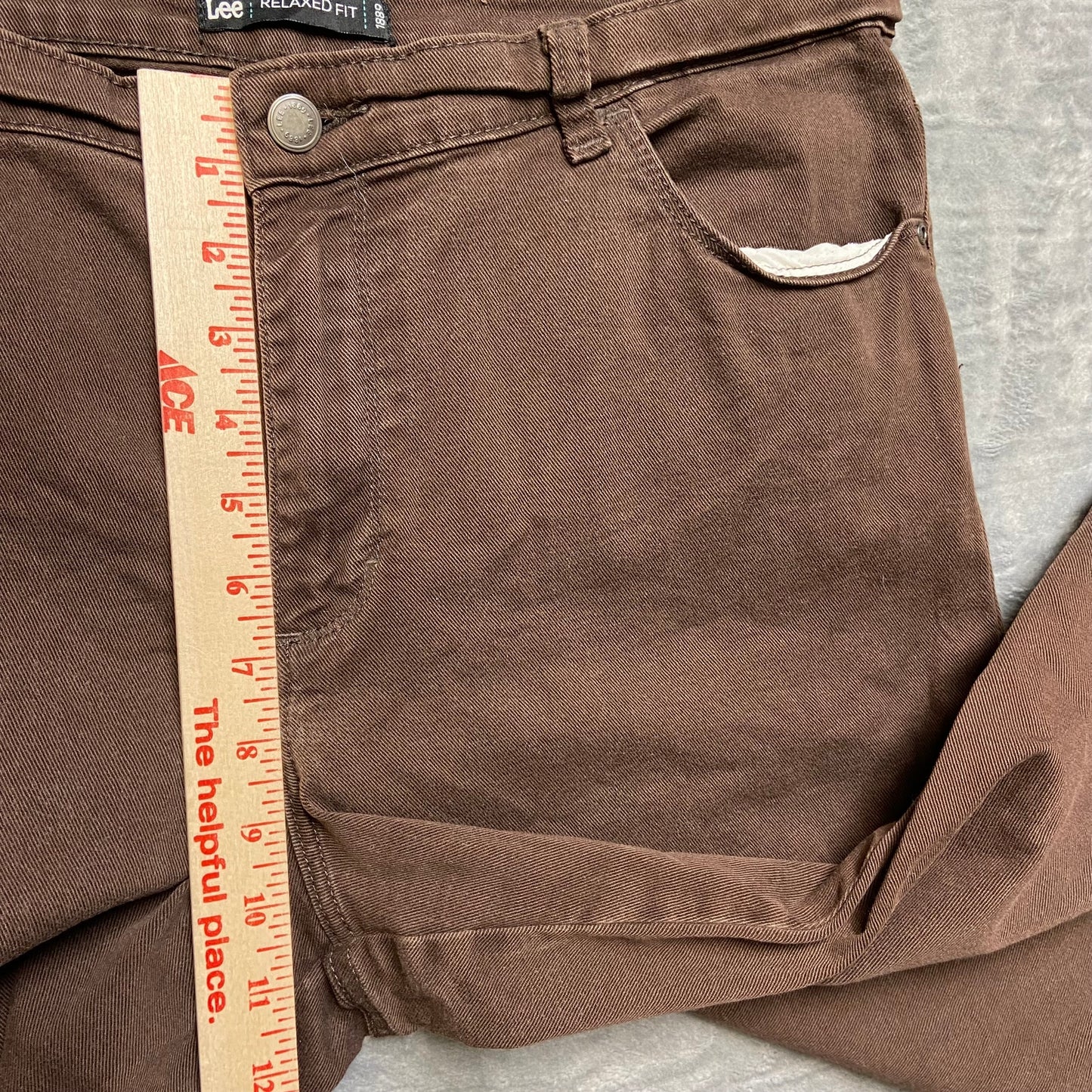 Lee Relaxed Fit Straight Leg Jeans Women's Size 12 Brown Denim Stretch GUC