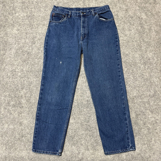 Vintage Bugle Boy Men's Paint Splatter Straight Jeans Size 34S Blue Denim