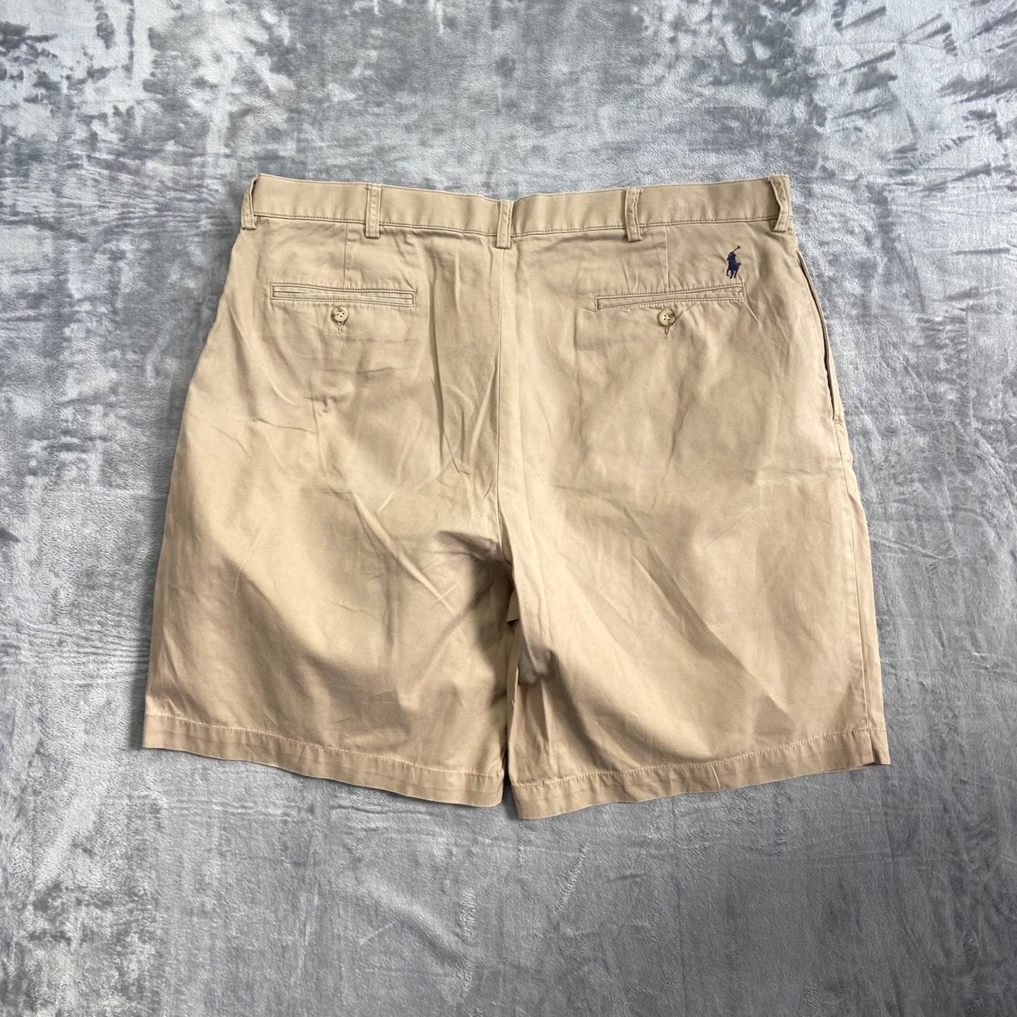 Polo Ralph Lauren Tyler Pleated Shorts Men's Size 40 Beige Longer 10" Blue Label