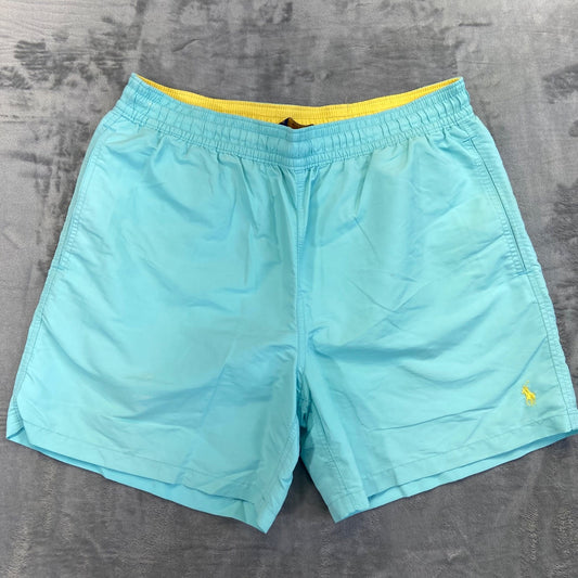 Polo Ralph Lauren Men's Swim Shorts Size L Light Blue Mesh Lined Swimwear