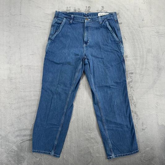 Carhartt Men's Dungaree Fit Straight Jeans 34x30 Blue Denim #2026