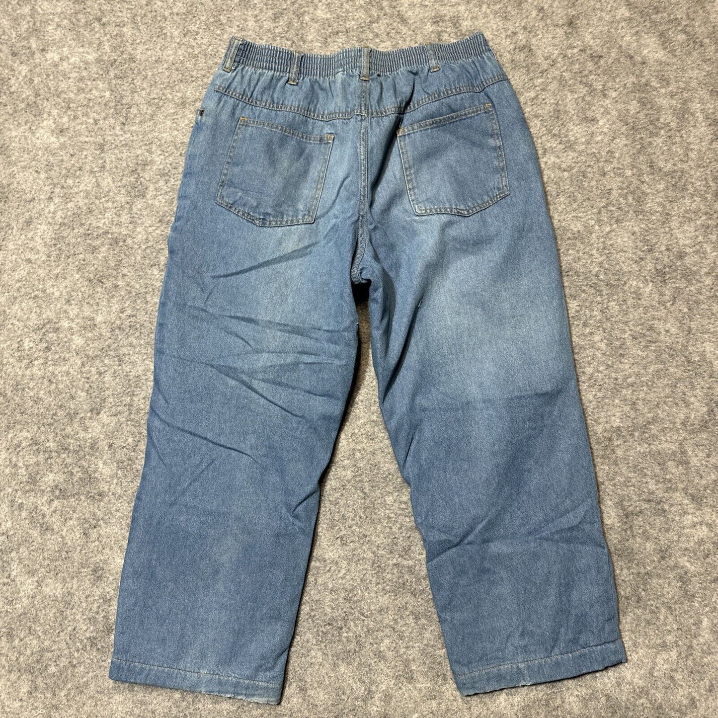 Vintage Habands Ice House Flannel Lined Jeans Men's 36S Blue Light Wash Denim