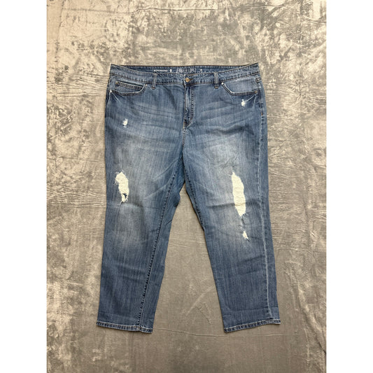 Jennifer Lopez Distressed Boyfriend Jeans Women's Size 20W Blue Denim