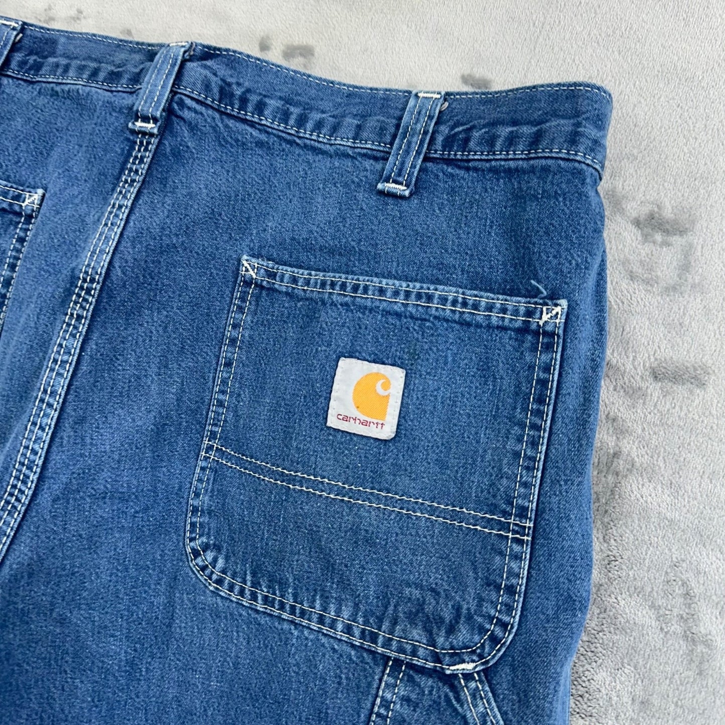 Carhartt Men's Dungaree Fit Straight Jeans 34x30 Blue Denim #2026
