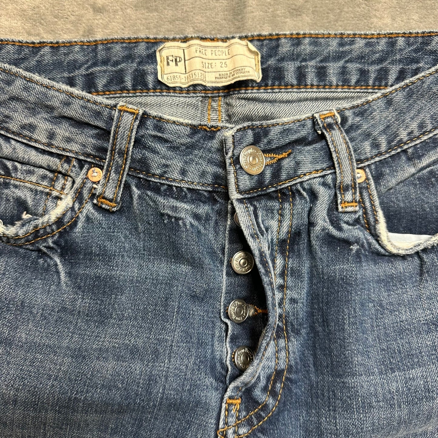 Free People Regular Cropped Jeans Women's Size 25 Blue Denim
