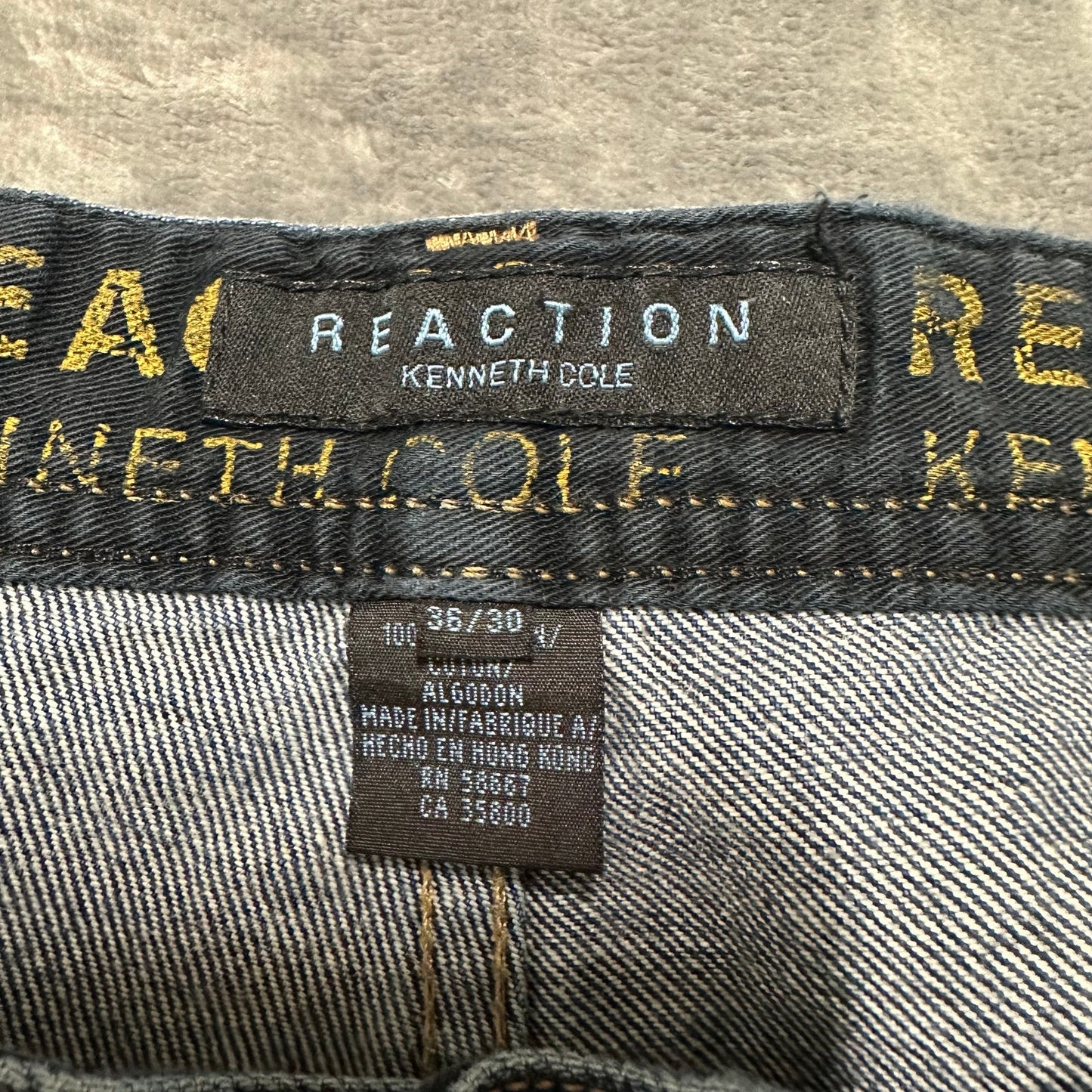 Vintage Reaction Kenneth Cole Straight Jeans Men’s Size 36x30 Dark Blue Denim
